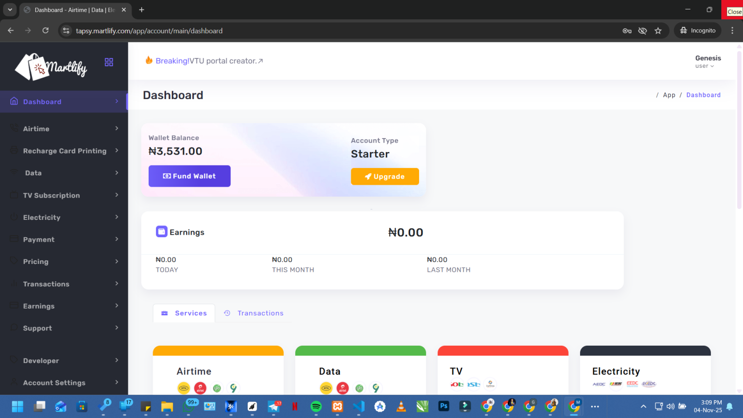 Tapsy – VTU Portal Creator