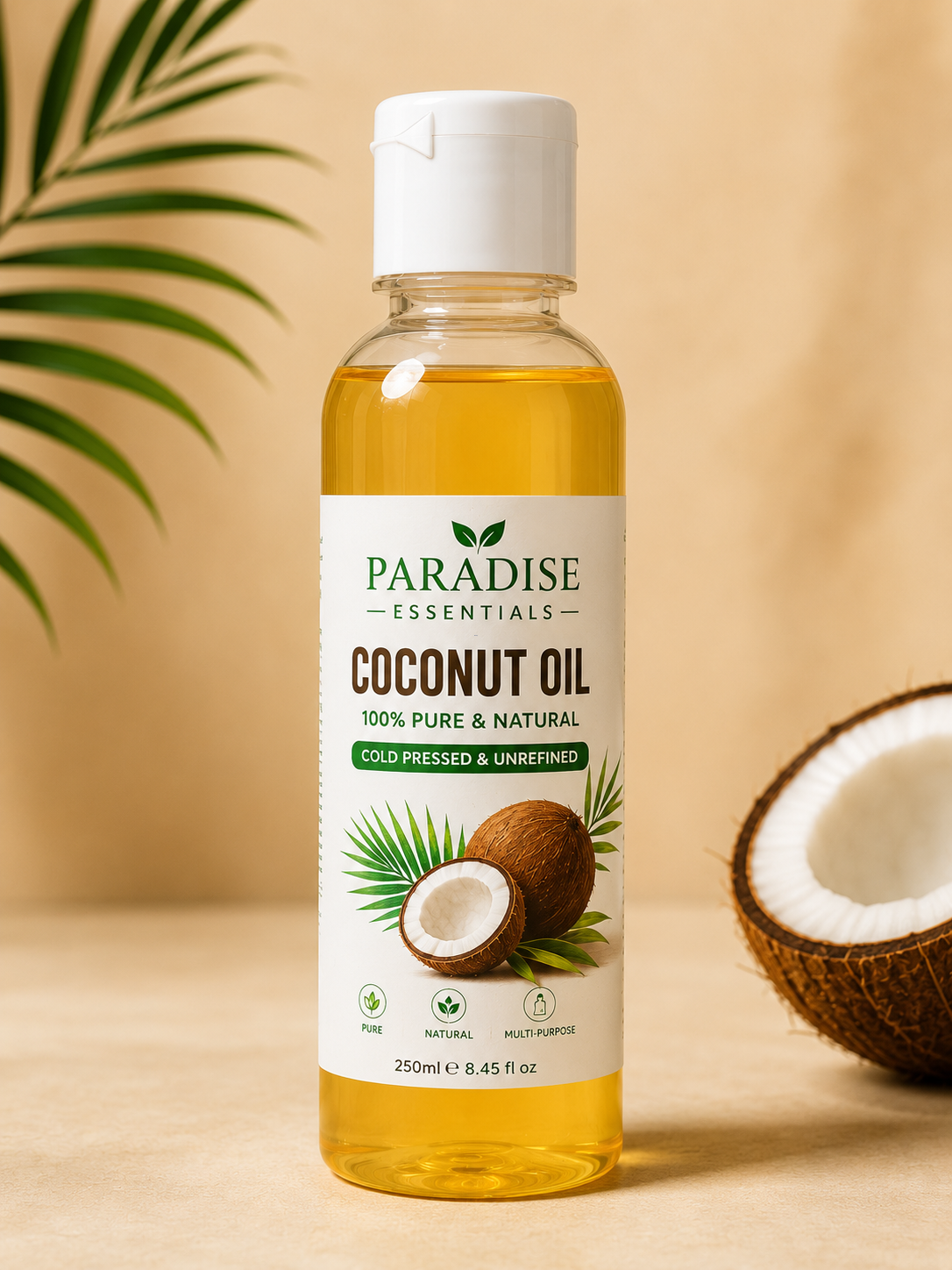 100% Pure Natural Cold-Pressed Coconut Oil